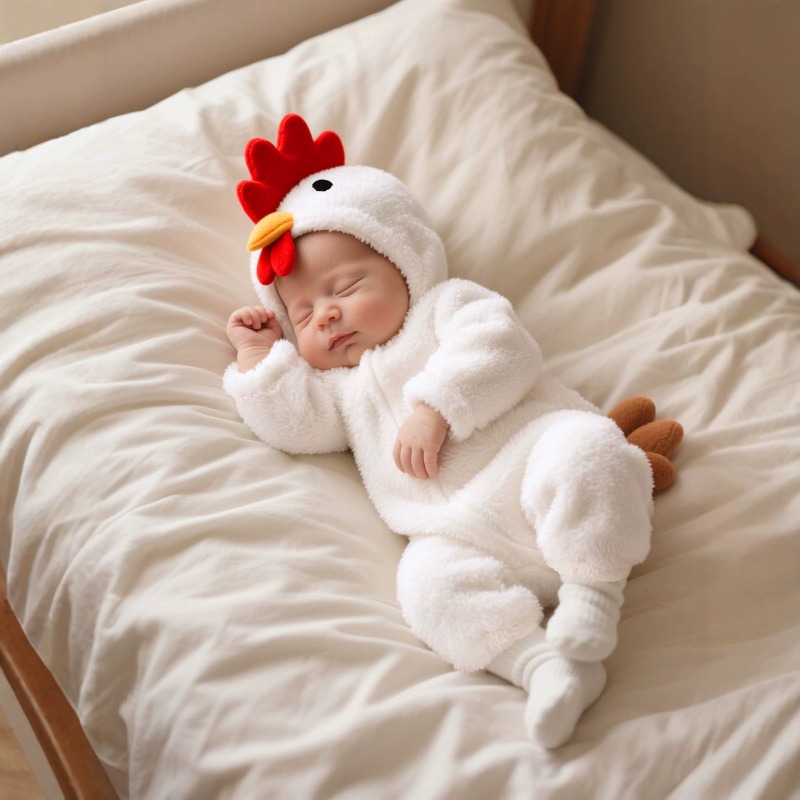 Cotton Baby Onesies Zipper - Tutina con Cappuccio per Neonati a